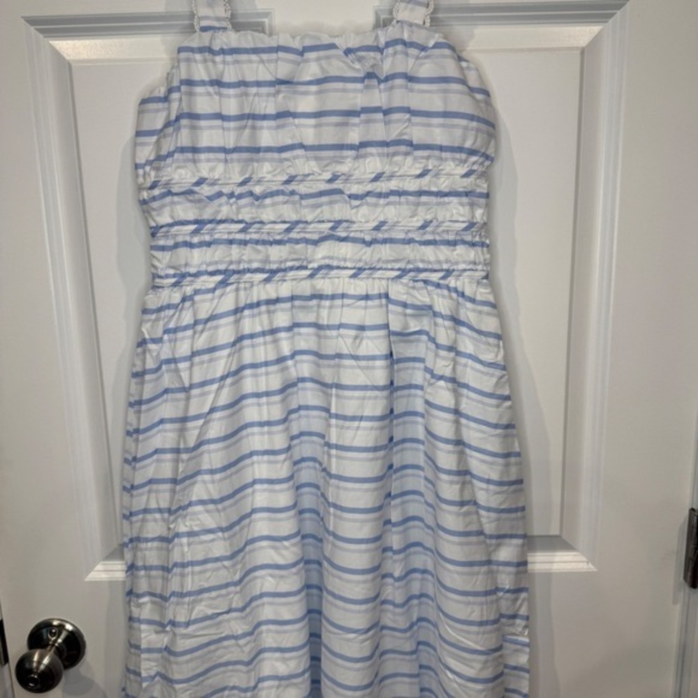 Altar'd State Blue and White Striped Smocked Maxi Dress Size Small - Picture 4 of 9